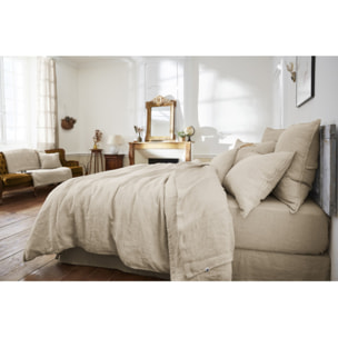 Drap Housse 140 x 190 cm en Lin Lavé - SOLINE