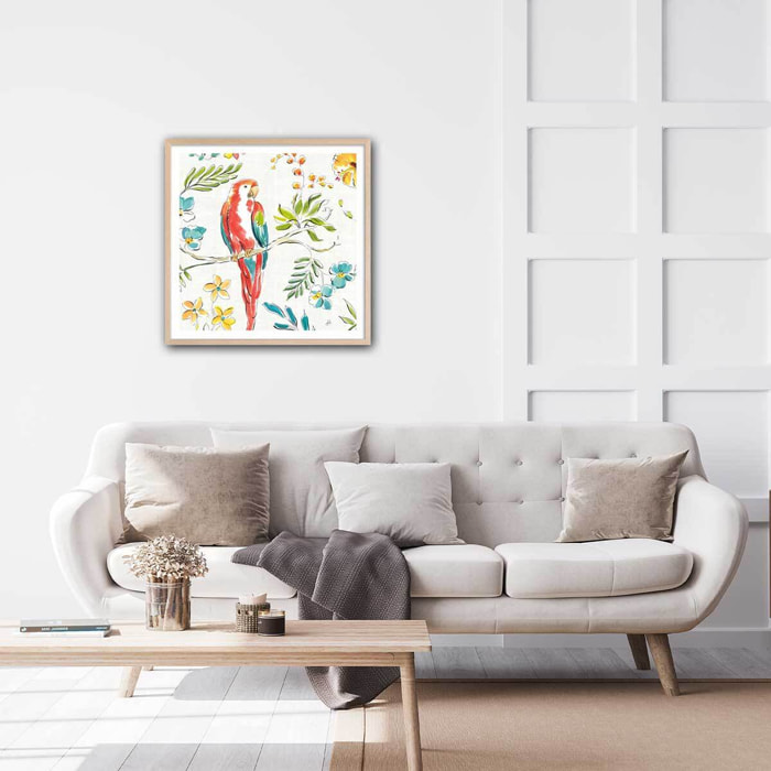 Affiche Hibiscus, orchidée et cie Affiche + cadre en bois - Chêne