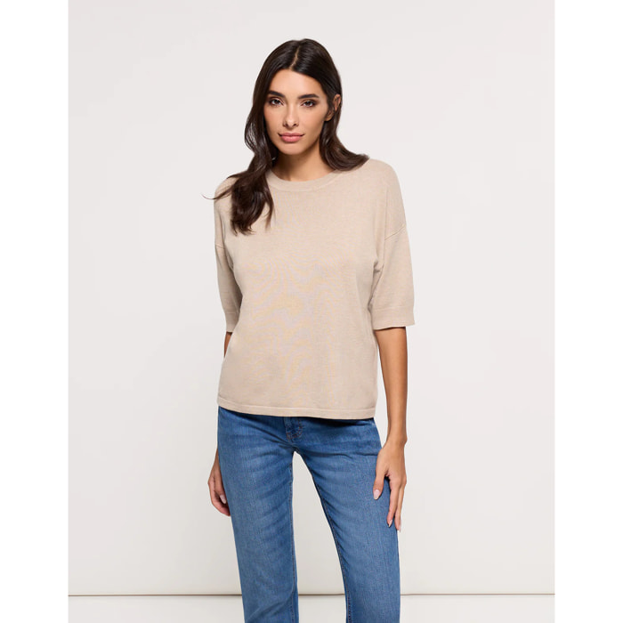 Jersey Manga Larga Beige - Krekla