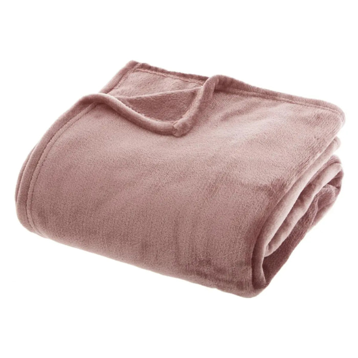 Plaid flanelle rose 180x230cm