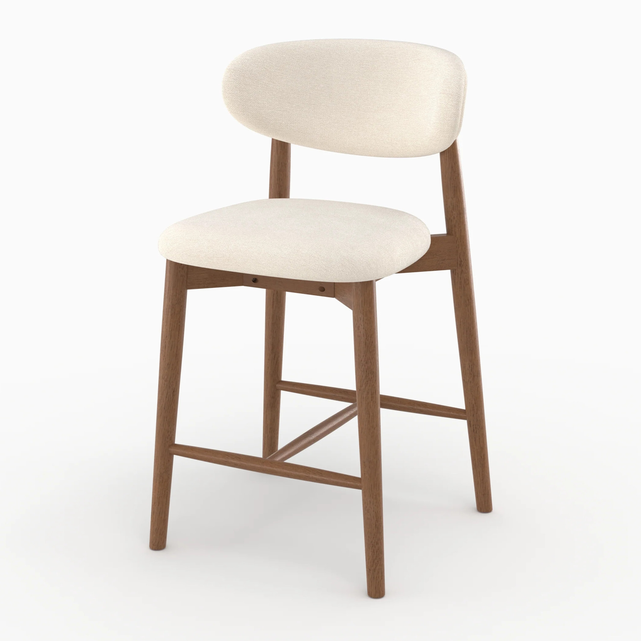 Lot de 2 chaises pour ilot central 64,5 cm en tissu beige - Yuna
