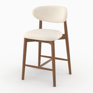 Lot de 2 chaises pour ilot central 64,5 cm en tissu beige - Yuna