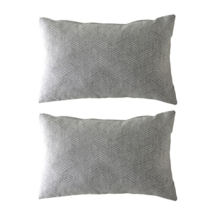 Lote de 2 fundas de cojín jacquard TEVERE-B 30x50 cm Gris