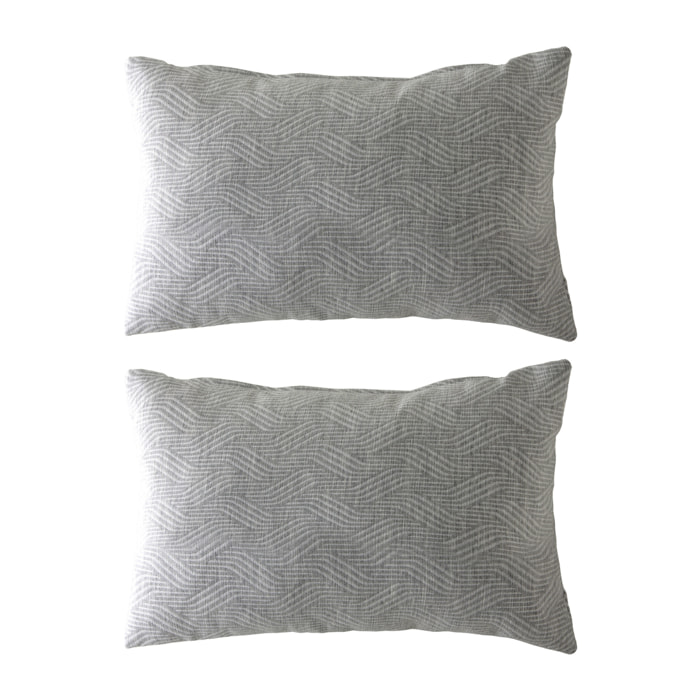 Lote de 2 fundas de cojín jacquard TEVERE-B 30x50 cm Gris