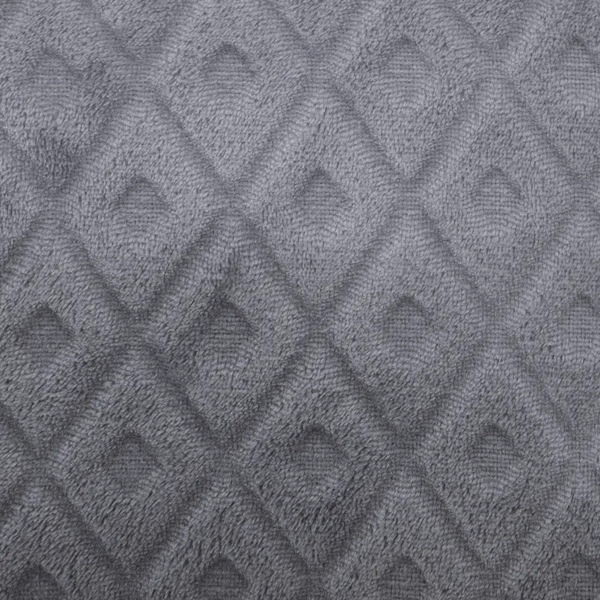 Plaid "Losange" - flanelle - gris foncé - 125x150 cm