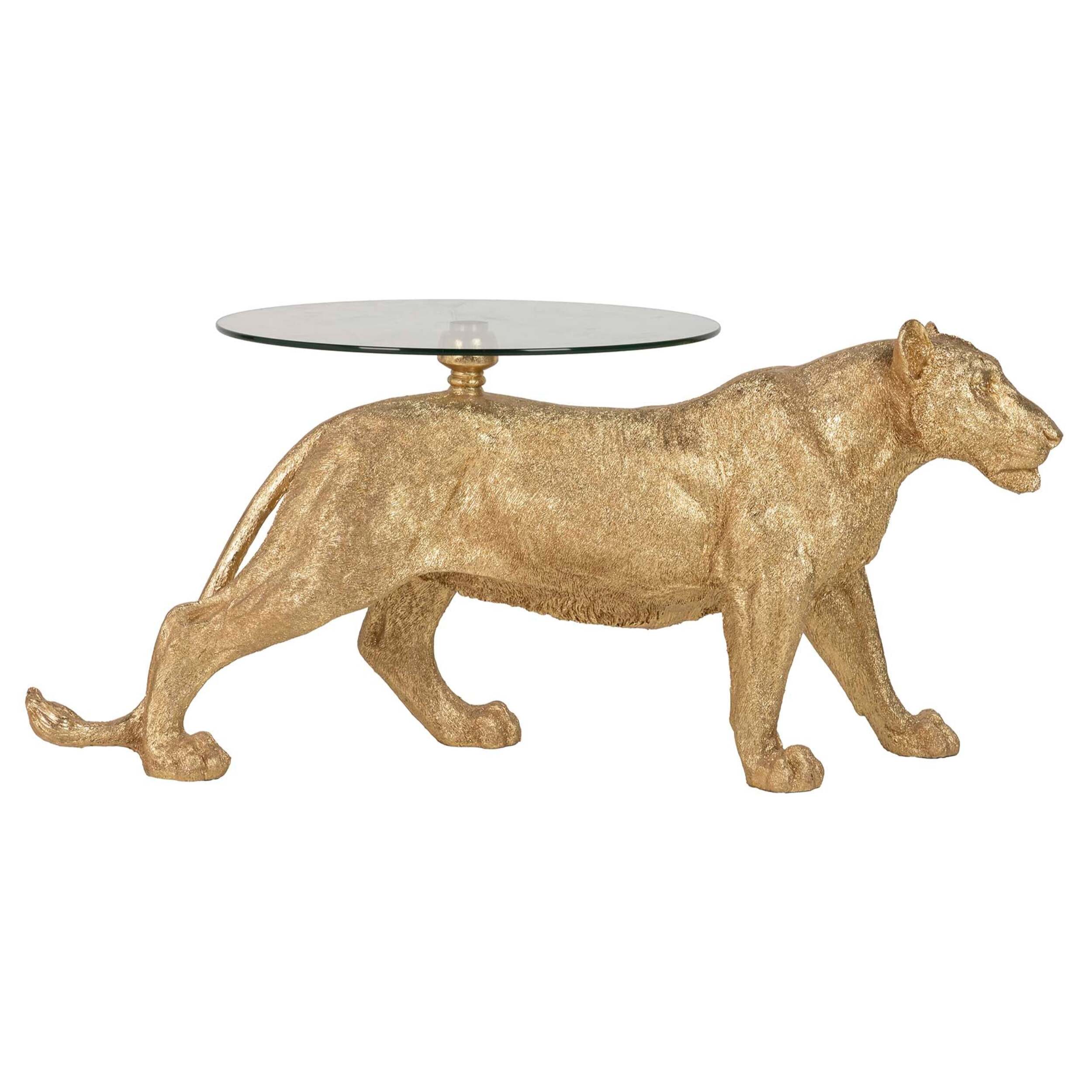 Mesa Centro Resina Dorada 123x61x56 Cm