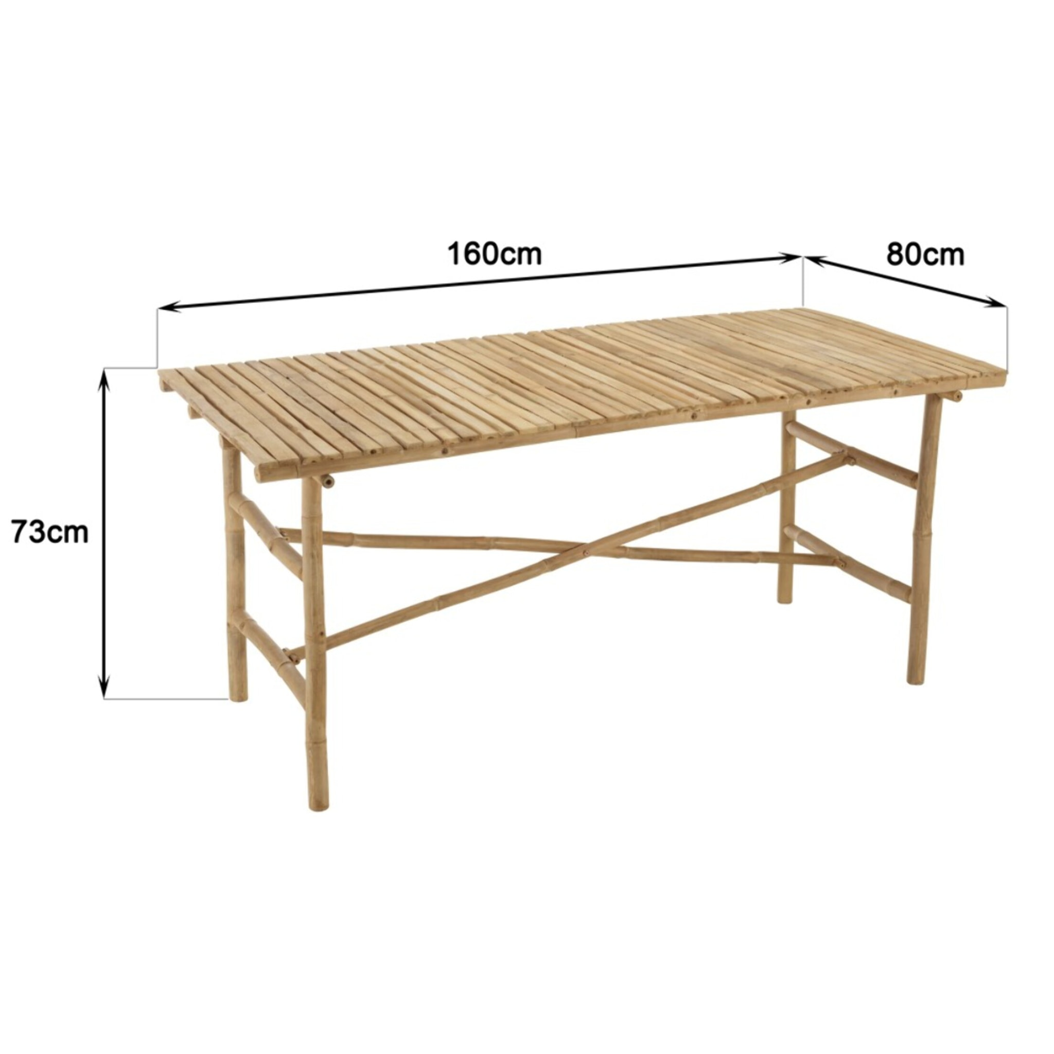 VITAL - Table à manger en bambou 160x80cm