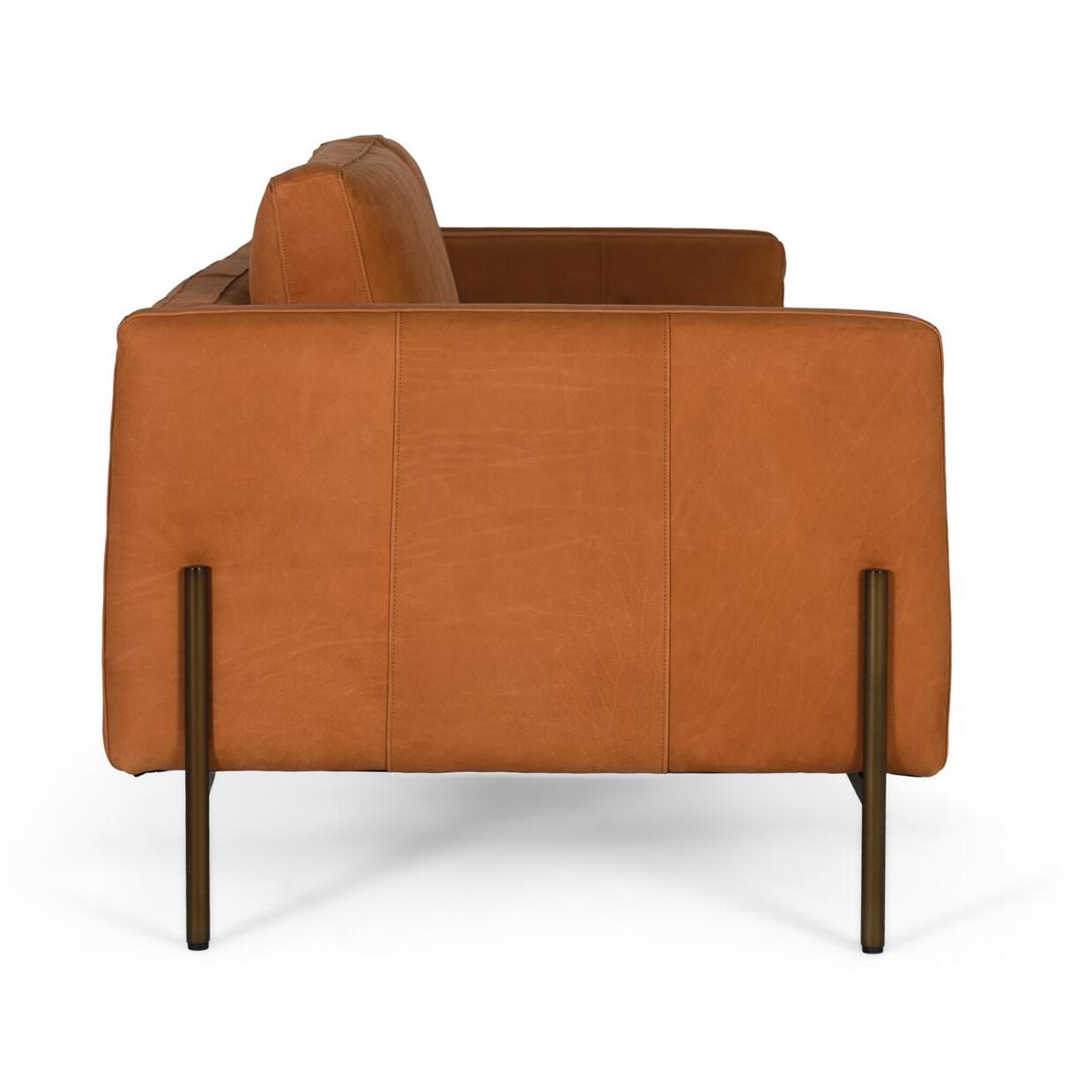 Sofá de piel de 3 plazas - 85 x 227 x 98 cm