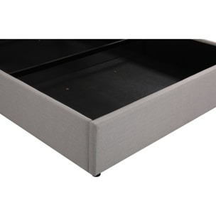Lit coffre double "Megeve" 140 x 200 cm - Gris