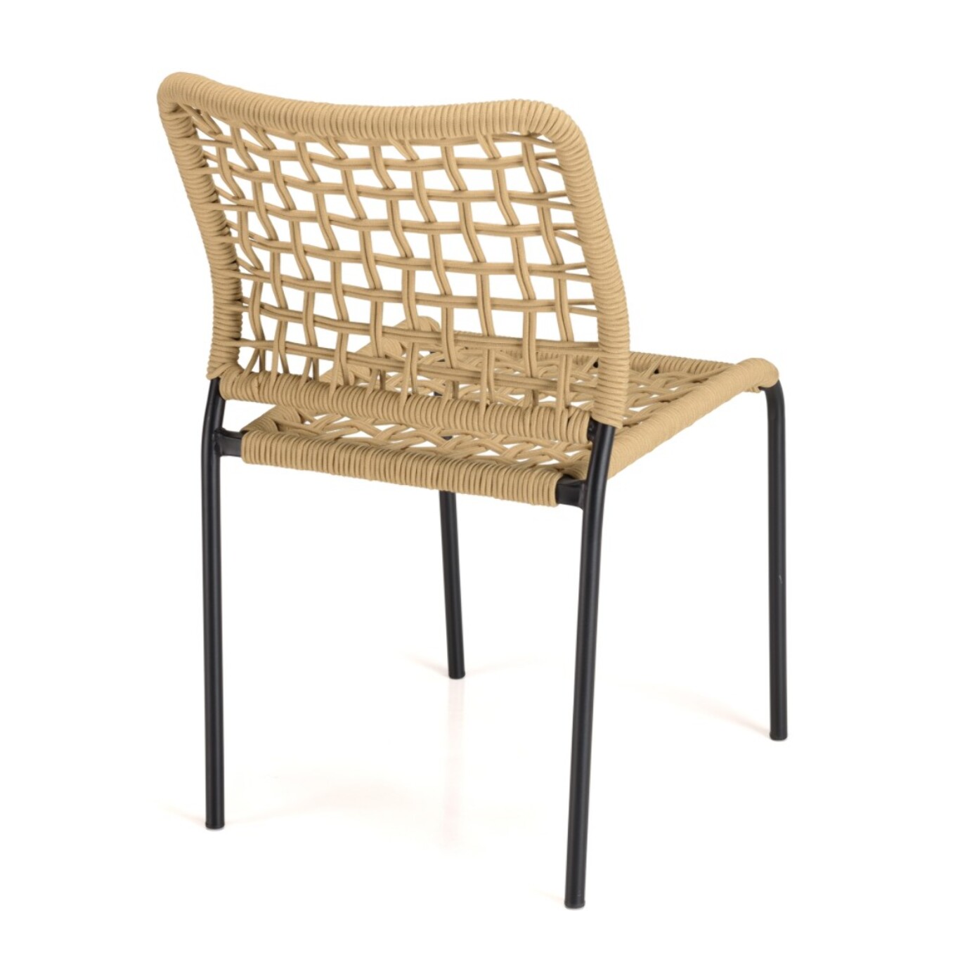 VIANNEY - Lot de 2 chaises de jardin en cordage tressé beige