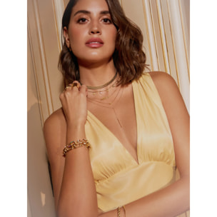 Choker Tape Acero Baño Oro