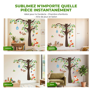 Stickers Muraux décoration adhésifs Arbre et Animaux