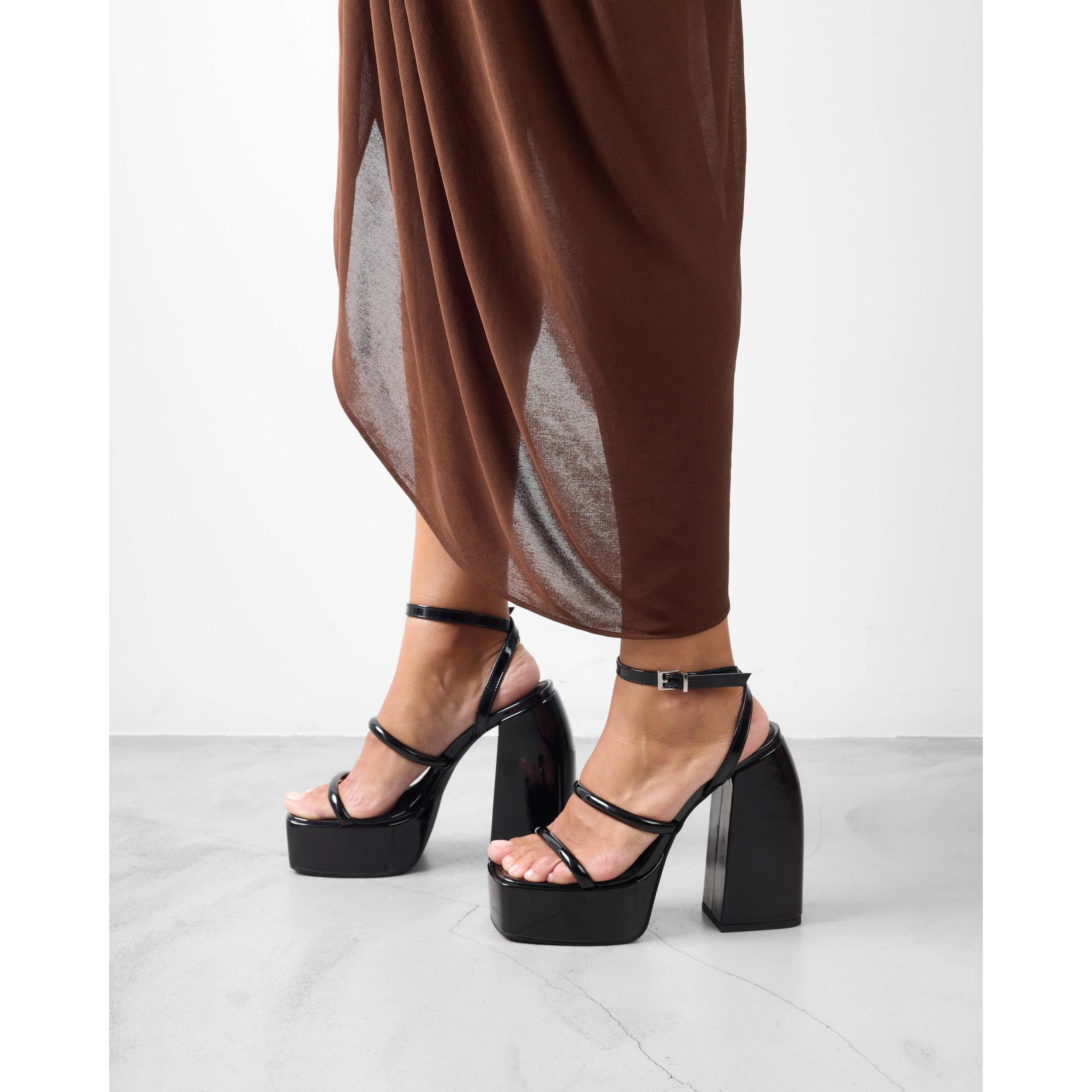 Sandalias de tacón  -  Dara   - Negro - 15 cm