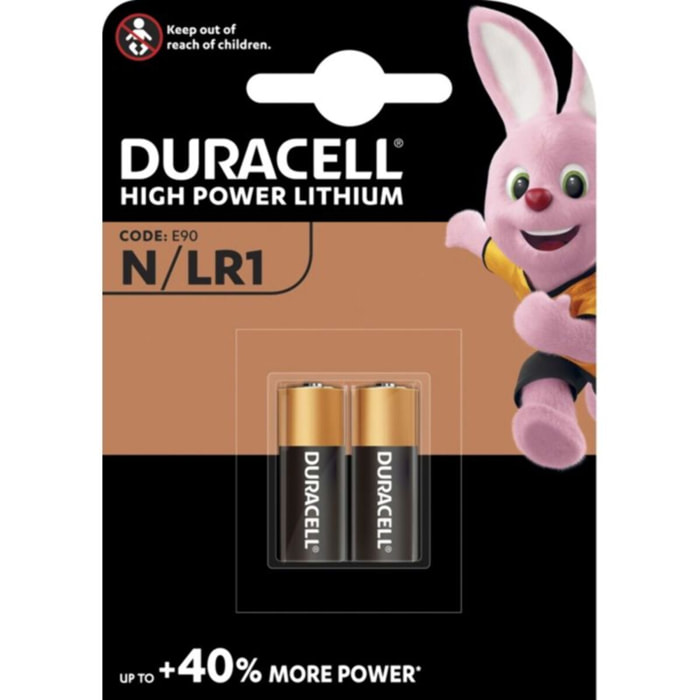Pile DURACELL Alcaline N/LR1, pack de 2 unités