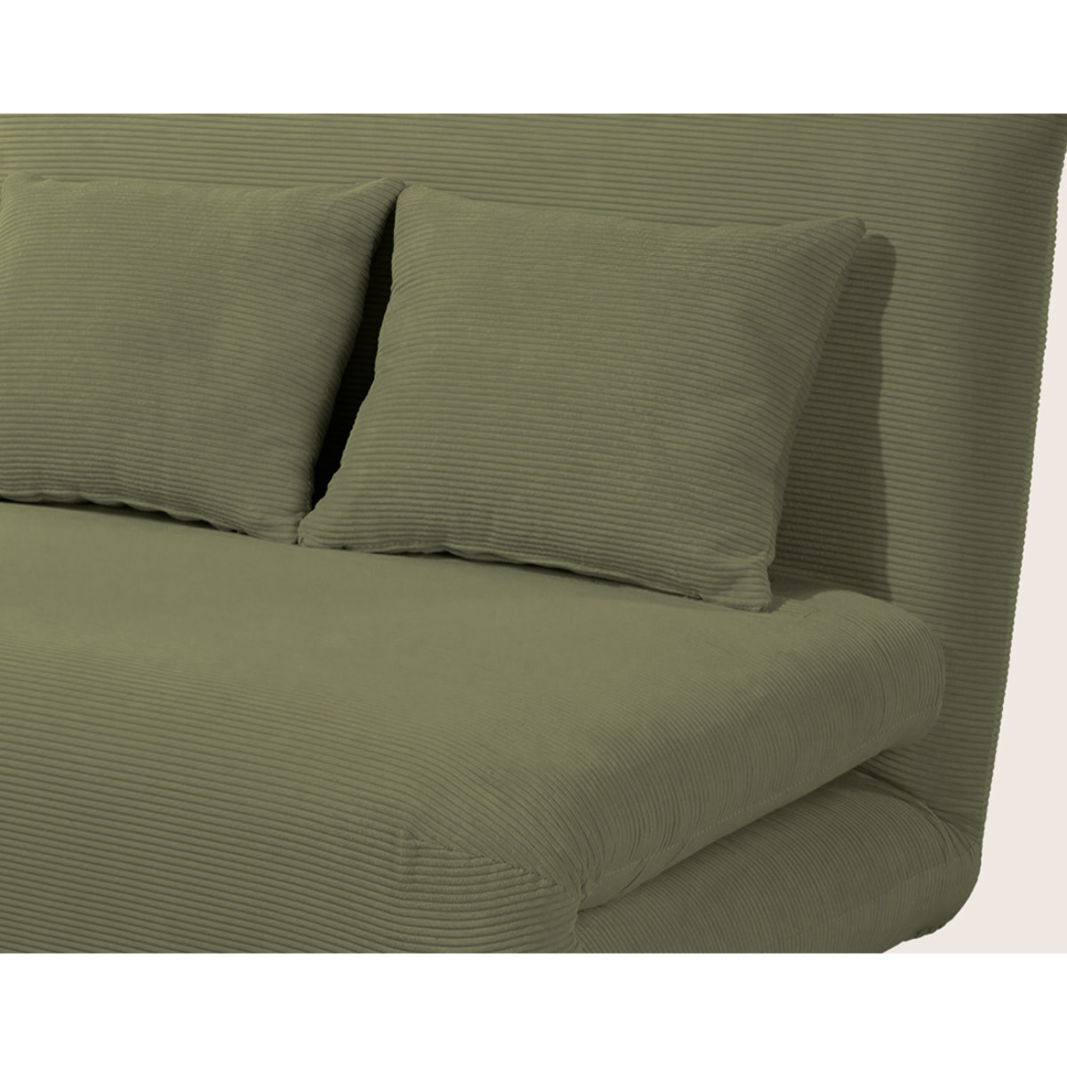 Lumi - Banquette convertible clic-clac 1 place en velours côtelé - Vert
