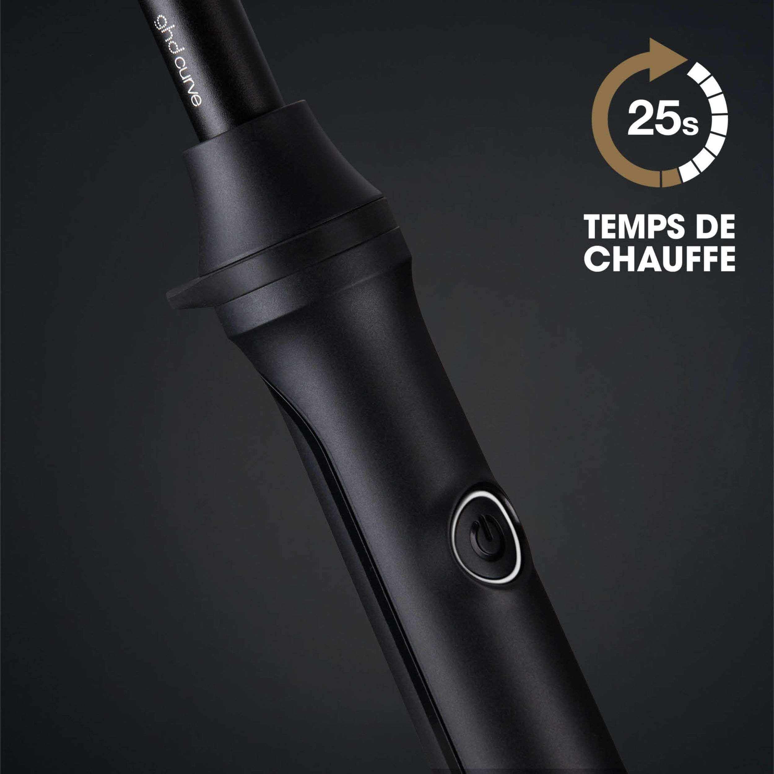 Coffret boucleur ghd curve thin wand, sa brosse à cheveux et sa pochette thermorésistante
