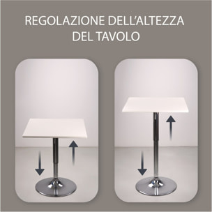 Tavolino alto da bar quadrato regolabile in altezza bianco - Lima