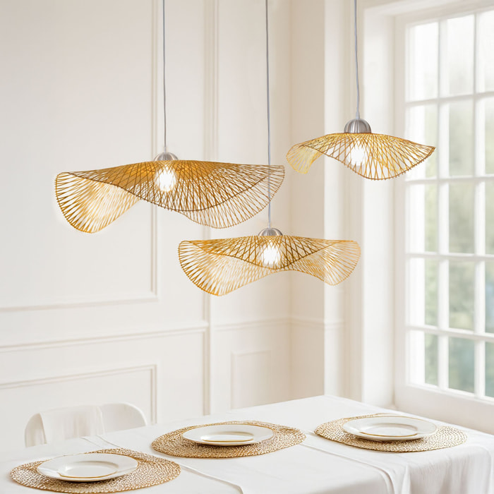 Suspension en bambou tressé 75cm CARAVELLE