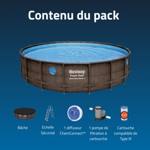 Bestway Piscine hors sol - Ronde - Power Steel Swim Vista Series II - 549 x 122 cm