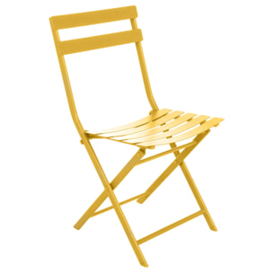 Chaise de jardin pliante "Greensboro" moutarde en acier traité époxy