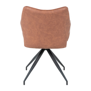 Set de 2 butacas – Polipiel marrón y patas negras