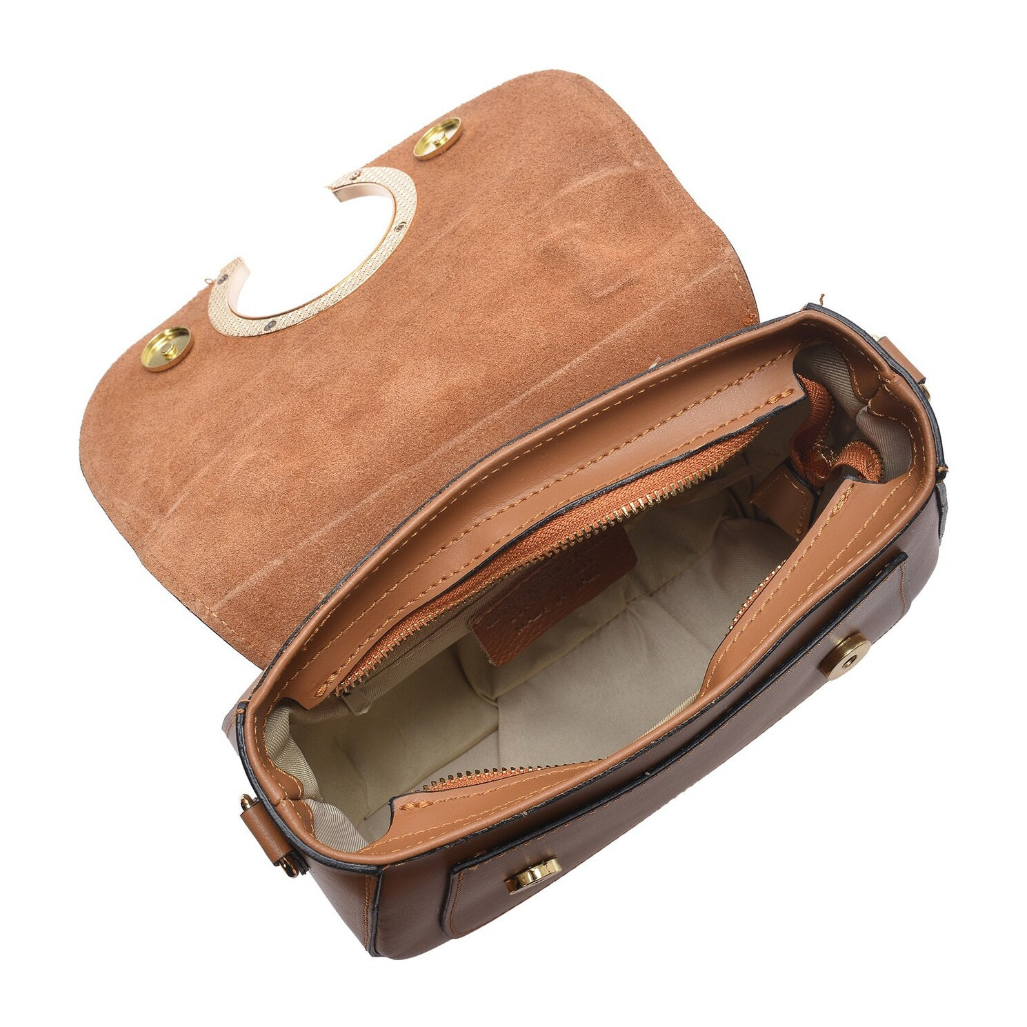 Borsa a tracolla Anna Luchini Cammello