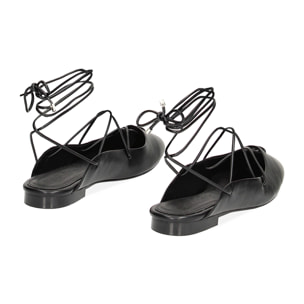 Ballerine slingback nere, lace-up