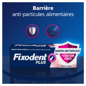 4 Crèmes Adhésives Pour Prothèses Dentaires Barrière Anti-Particules Neutre 57ml - Fixodent Plus