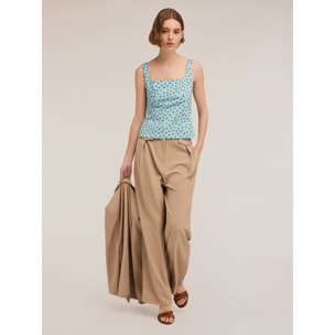 Motivi - Top bustier con recorte posterior de lunares - Light - blue