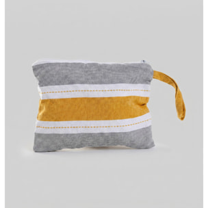 Borsa mare con pochette in cotone e poliestere - Multicolore