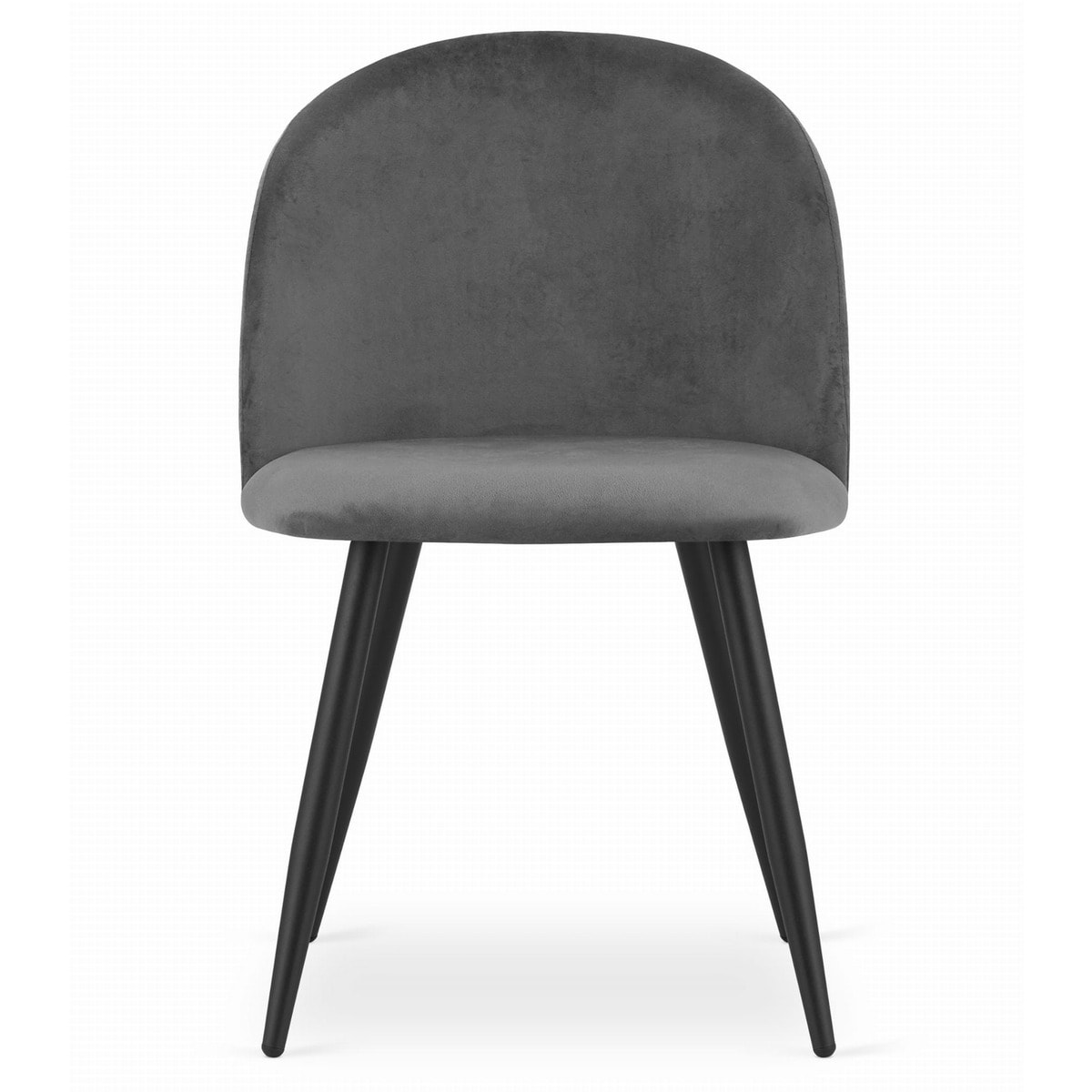 Sedia di design Bello in velluto grigio scuro e gambe nere