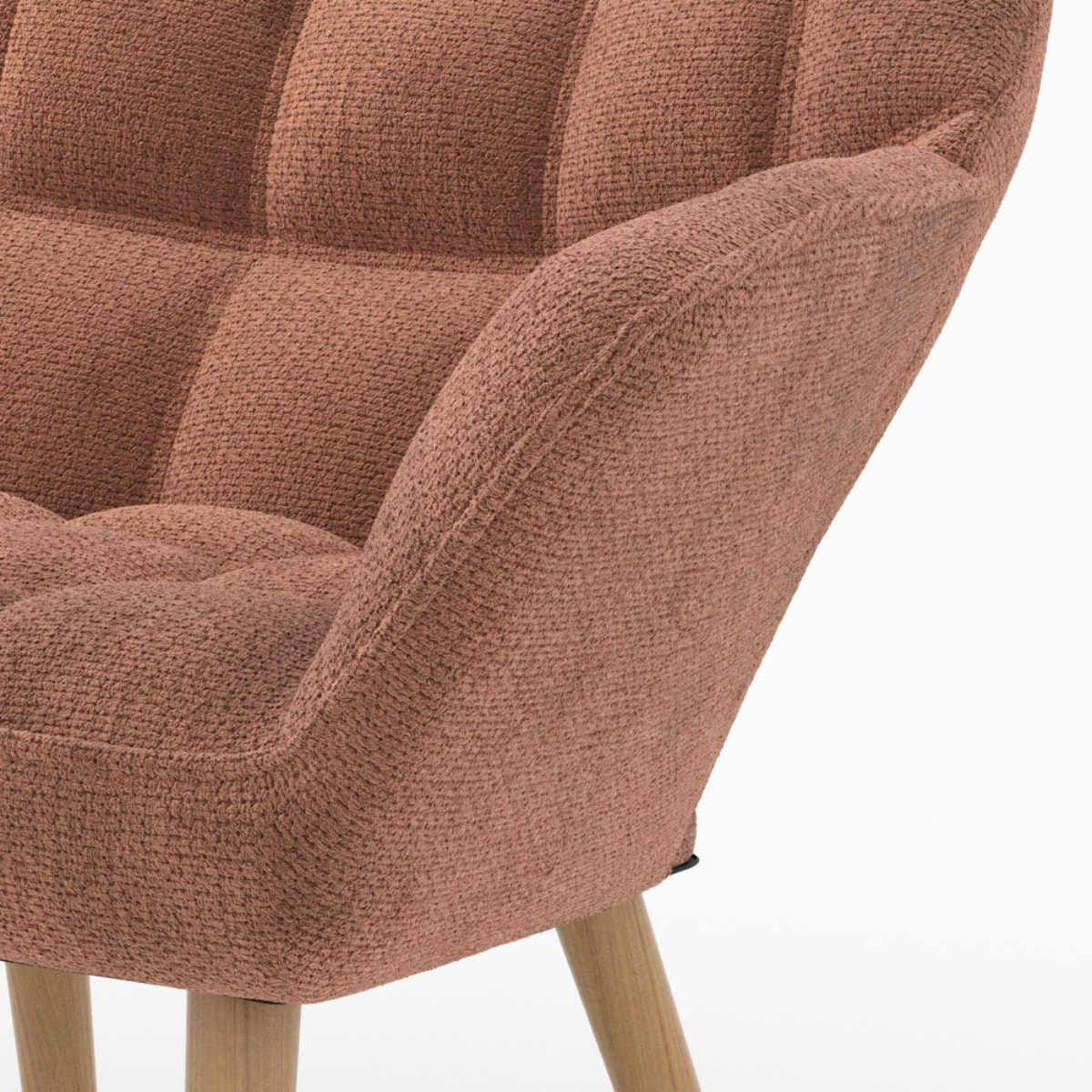 Fauteuil en tissu rouge ancien - Simba