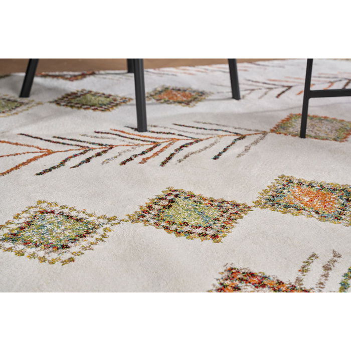 Tapis rectangulaire à motifs berbères multicolores 160 x 230 cm SPELL