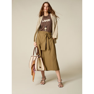 Oltre - Gonna pantalone con fusciacca - Verde militare
