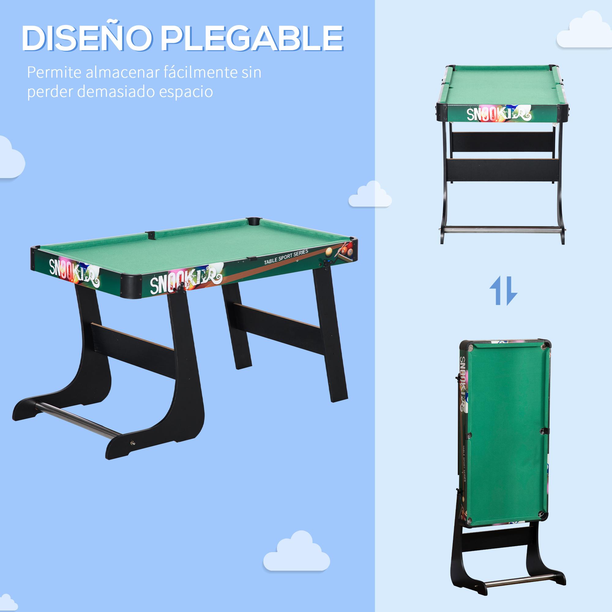 Mesa Multijuegos Plegable 6 en 1 Billar Futbolín Ping Pong Hockey 118x104x71 cm