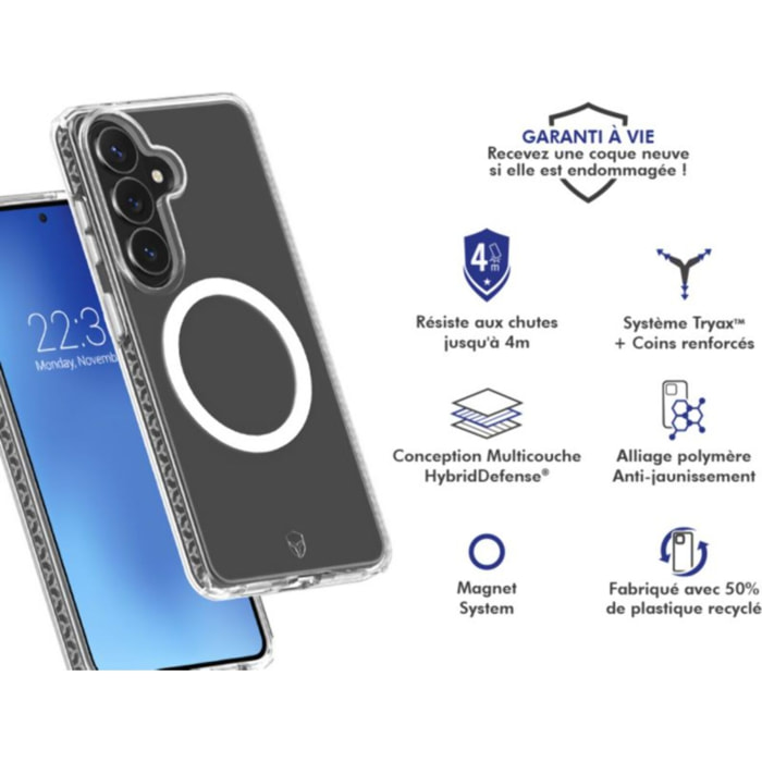 Coque FORCE CASE Air Xtrem Magnet S26 recyclé transparent