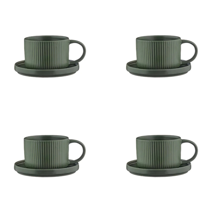 Tasse SCANDI 15cl et soucoupe Ø12cm - 8 pièces - Olive