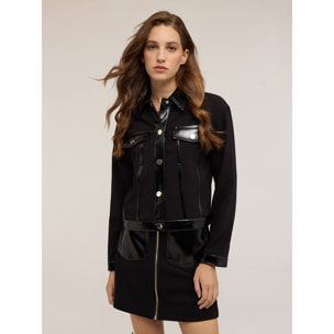 Motivi - Chaqueta con insertos de charol - Negro