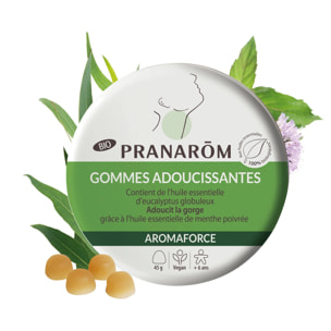 Pranarom - Gommes adoucissantes - Menthe/Eucalyptus - Bio - 45 g
