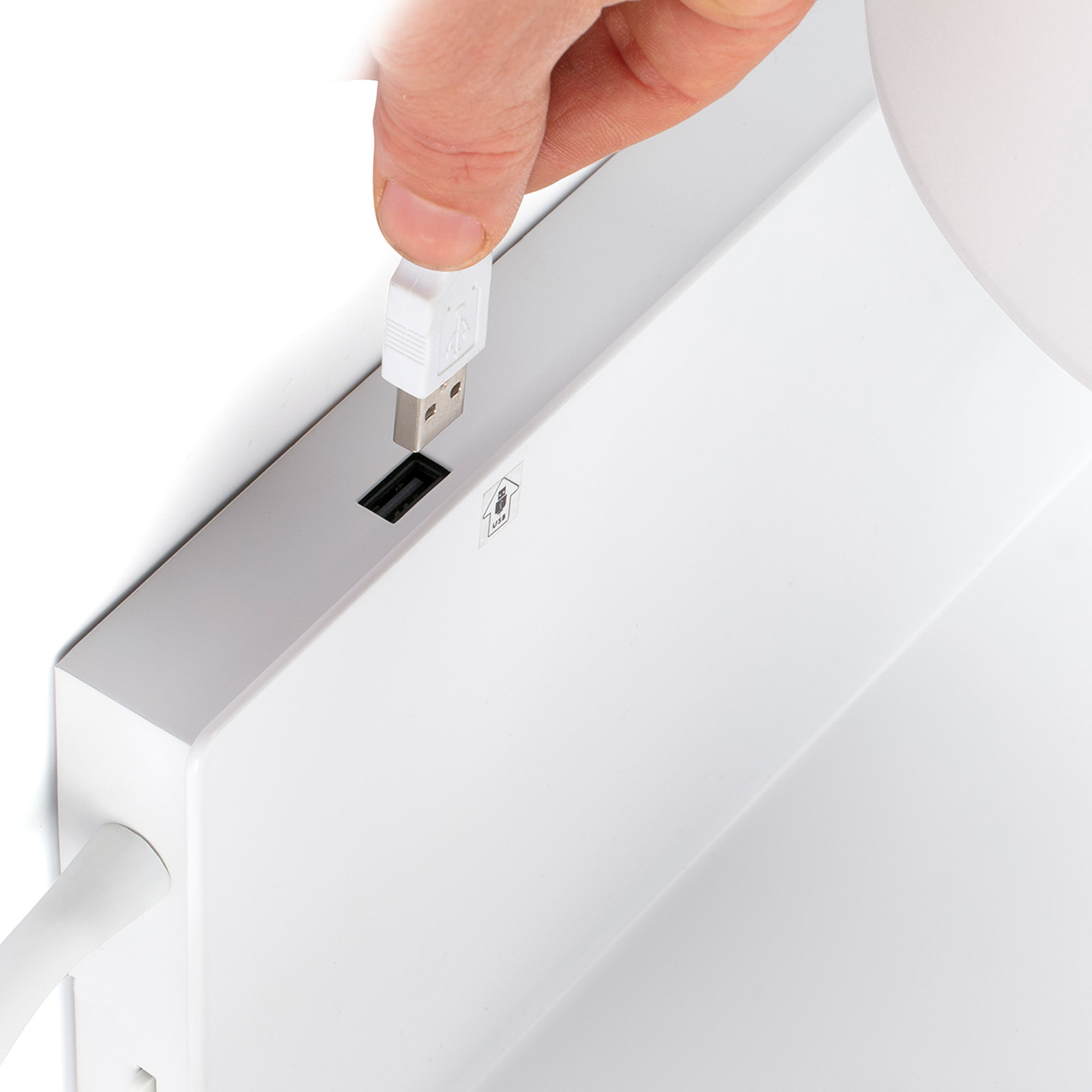 HANDY Lampe applique blanche avec lecteur LED droite