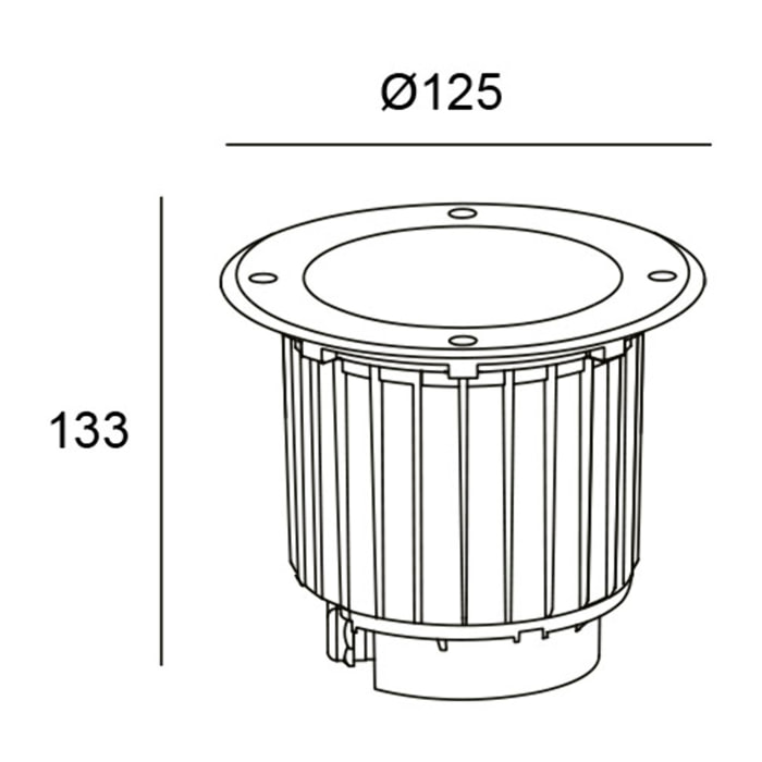 Ledsc4 - Empotrable de suelo Gea Cob LED Aluminium ø125mm Acero inoxidable AISI 316, Aluminio, Cristal Acero inoxidable AISI 316, Transparente