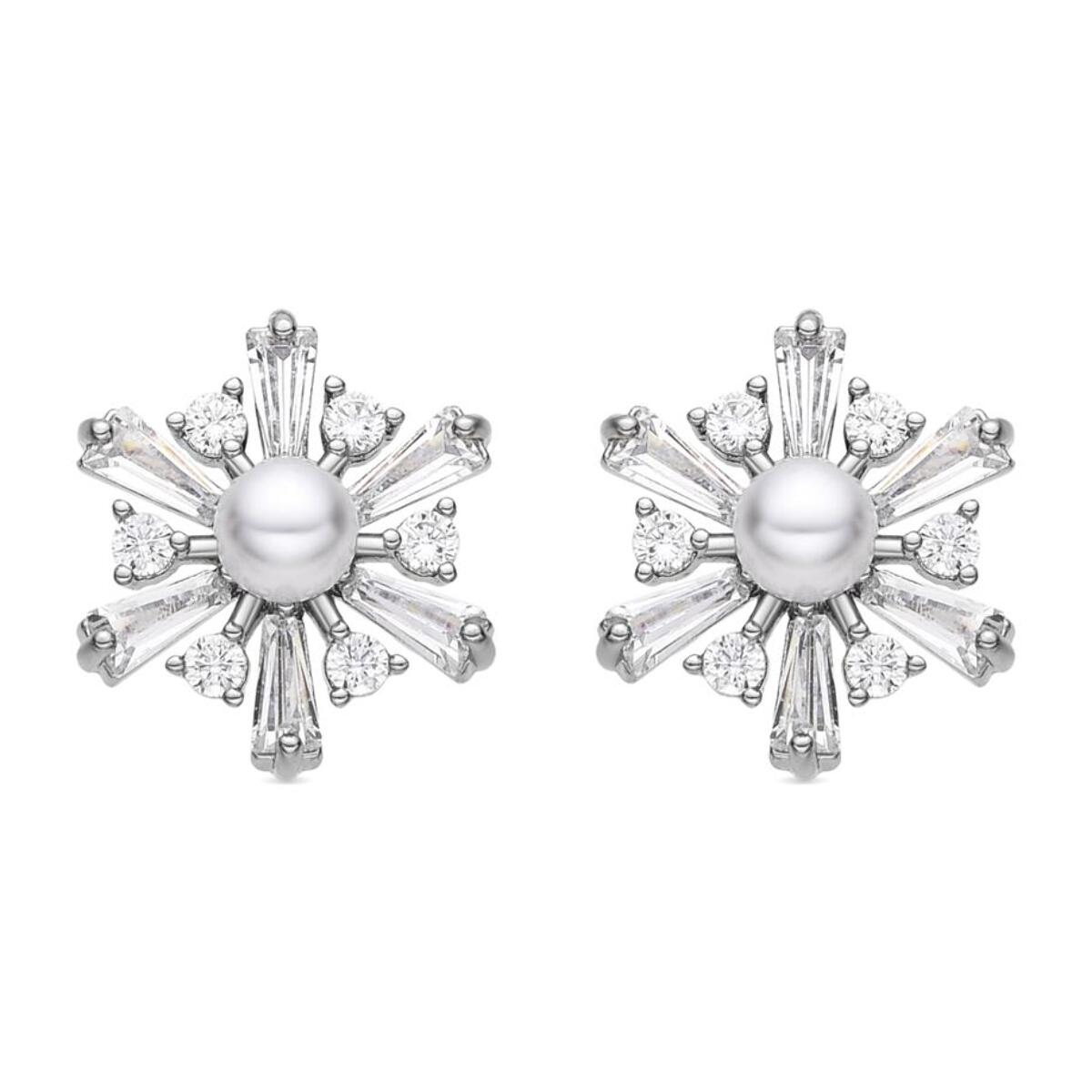 Pendientes con Perla Blanca acabado plata