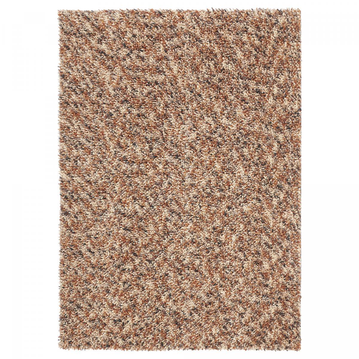 Tapis shaggy tissé en laine motif faux uni ELRA