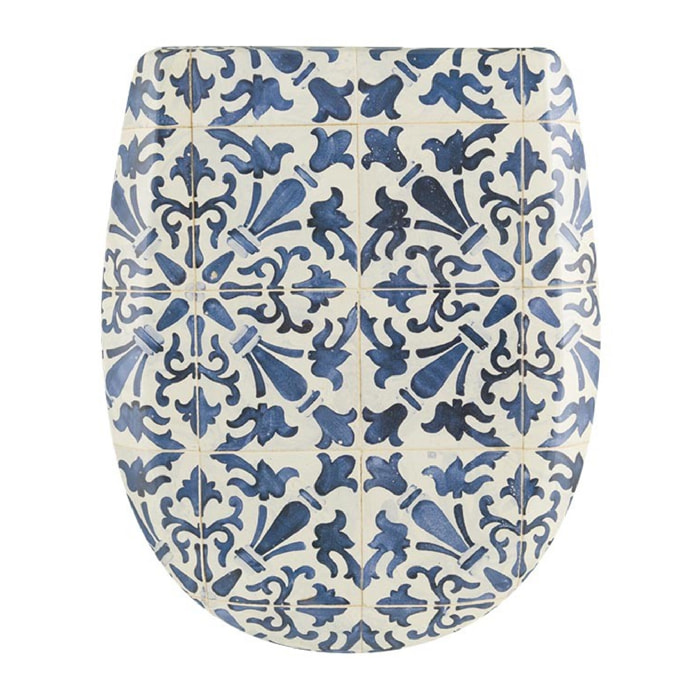 Abattant easy clip avec descente assistée au style azuleros - Bleu azur