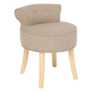 Tabouret "Firmin" pin beige 58x49x46cm