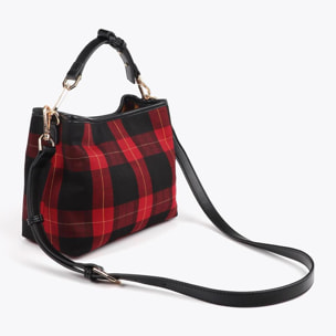 Borsetta in Tessuto a Quadri con Stemma