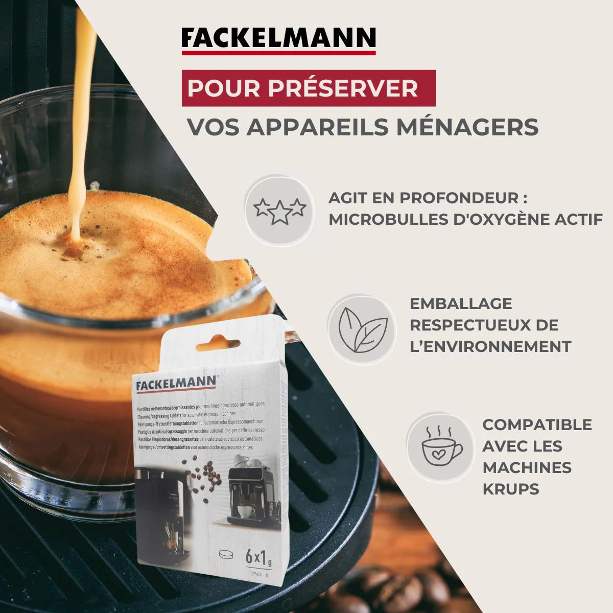 Pastilles détergentes pour appareils électroménagers par 6 Fackelmann Petit Déjeuner