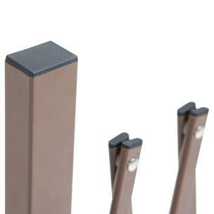 Valla de Jardín Exterior de Aleación de Aluminio Puerta de Jardín Exterior Extensible Valla Metálica para Decoración Terraza Patio 250x31x103,5 cm Café Oscuro