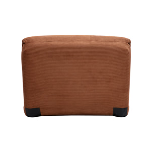 Chauffeuse 1 place convertible en tissu velours côtelé terre brûlée SPENCER