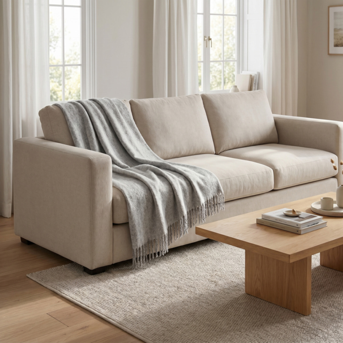Plaid in poliestere - Grigio chiaro/Grigio scuro